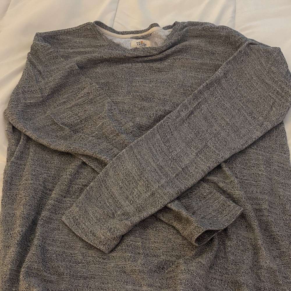 Marine Layer Men's Heather Gray Crewneck Shirt